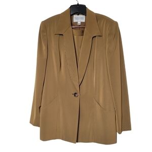 Executive Collection 2 Piece Single Button Blazer Jacket And Skirt Set Size 12